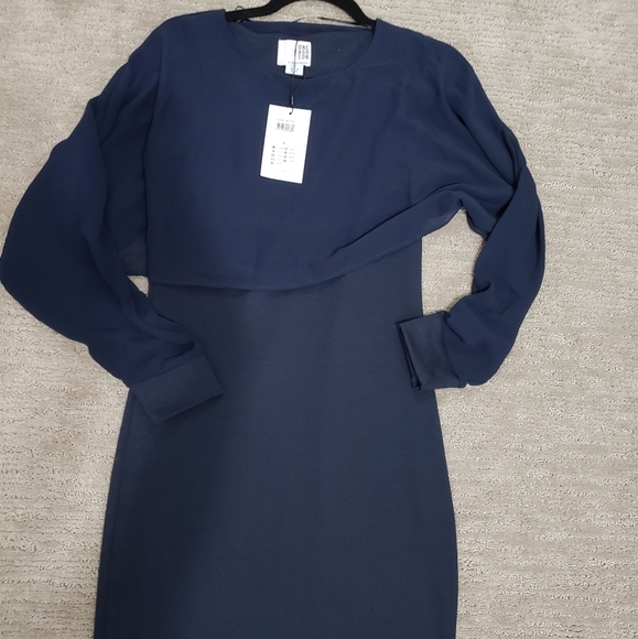 Vera Moda navy two layer dress - Picture 3 of 3